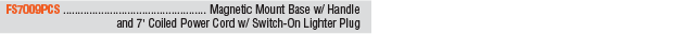 Magnetic Mount Base for Lighted Whips w/ Switch-On Lighter Plug